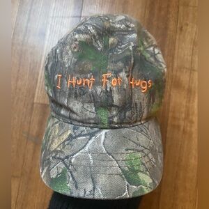 Camo Cabelas “I hunt for Hugs” embroidered Camouflage hat cap baby infant size